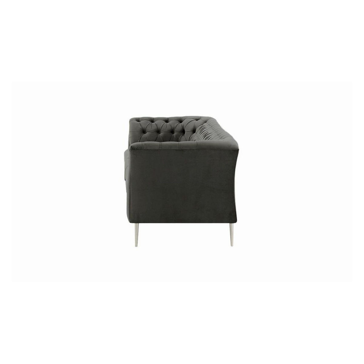 DREISITZER-SOFA Chesterfield Modern-Velluto 19 - Dunkelgrau, Holz/Textil (248/74/80cm)