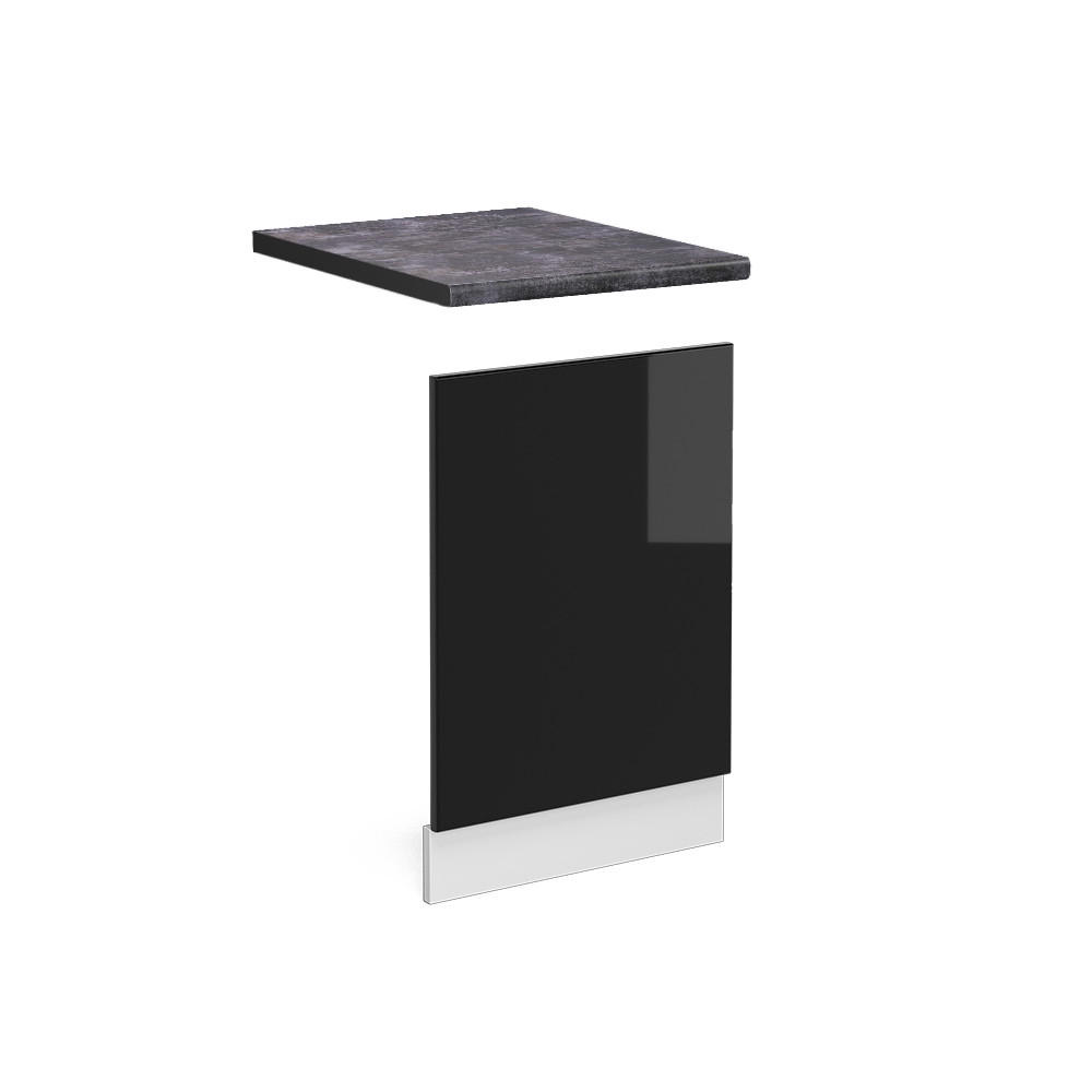 FRONTBLENDE R-Line Schwarz Hochglanz 45 cm, AP Anthrazit - Schwarz Hochglanz/Schwarz, Holzwerkstoff (45/57.2/1.6cm) - Vicco