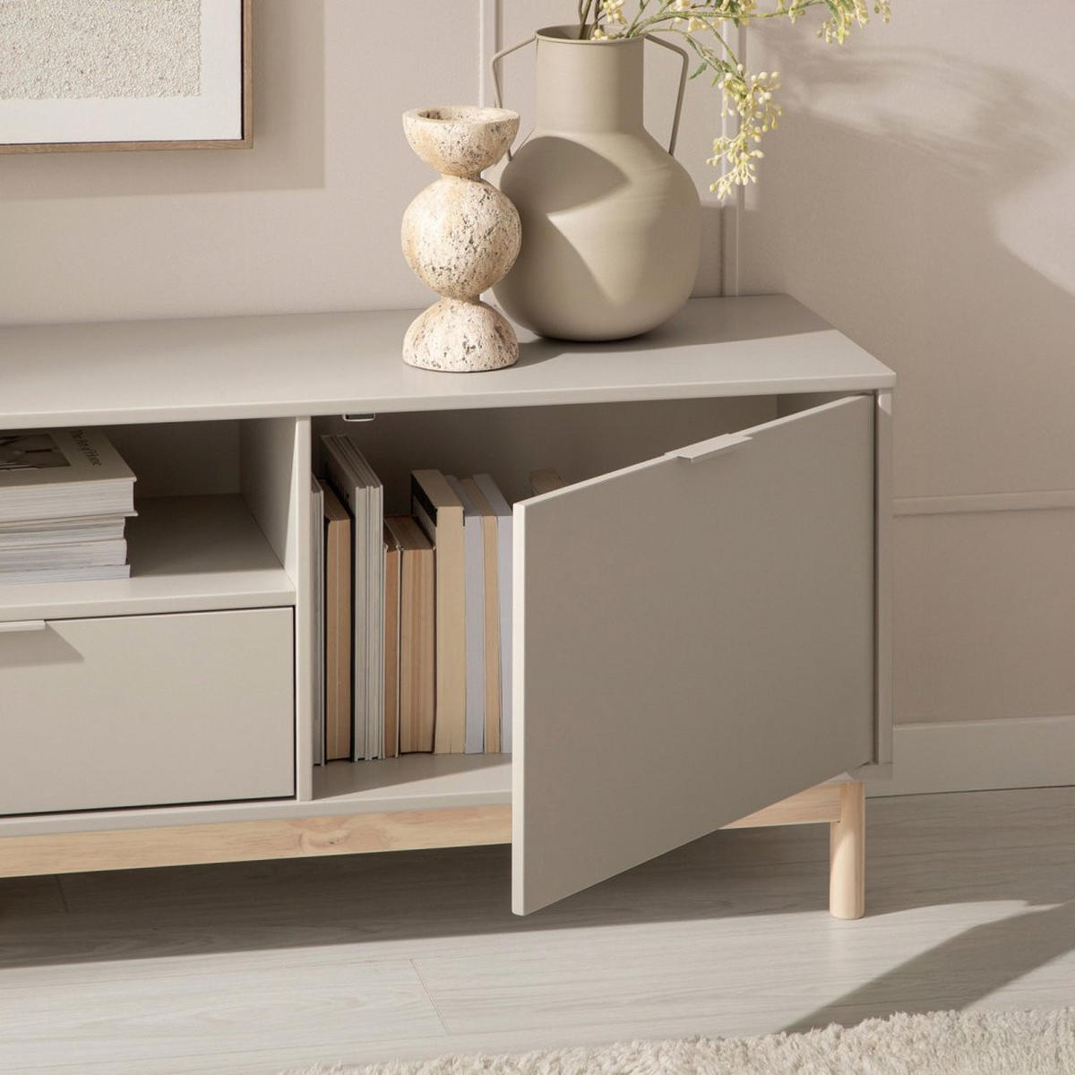 TV-ELEMENT Elian Grau 180 cm x 53 cm - Grau, Holzwerkstoff (180/53/39cm) - Klast Home