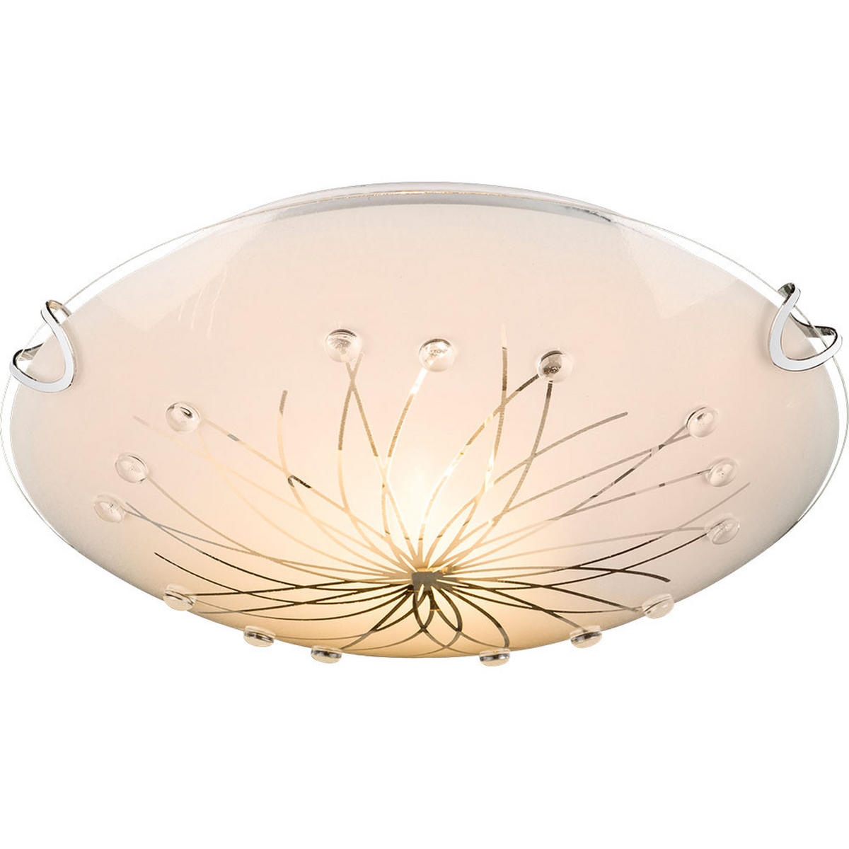 LED DECKENLEUCHTE Chrom Weiß Glas - Weiß, Glas (25/25/6cm) - Globo Lighting