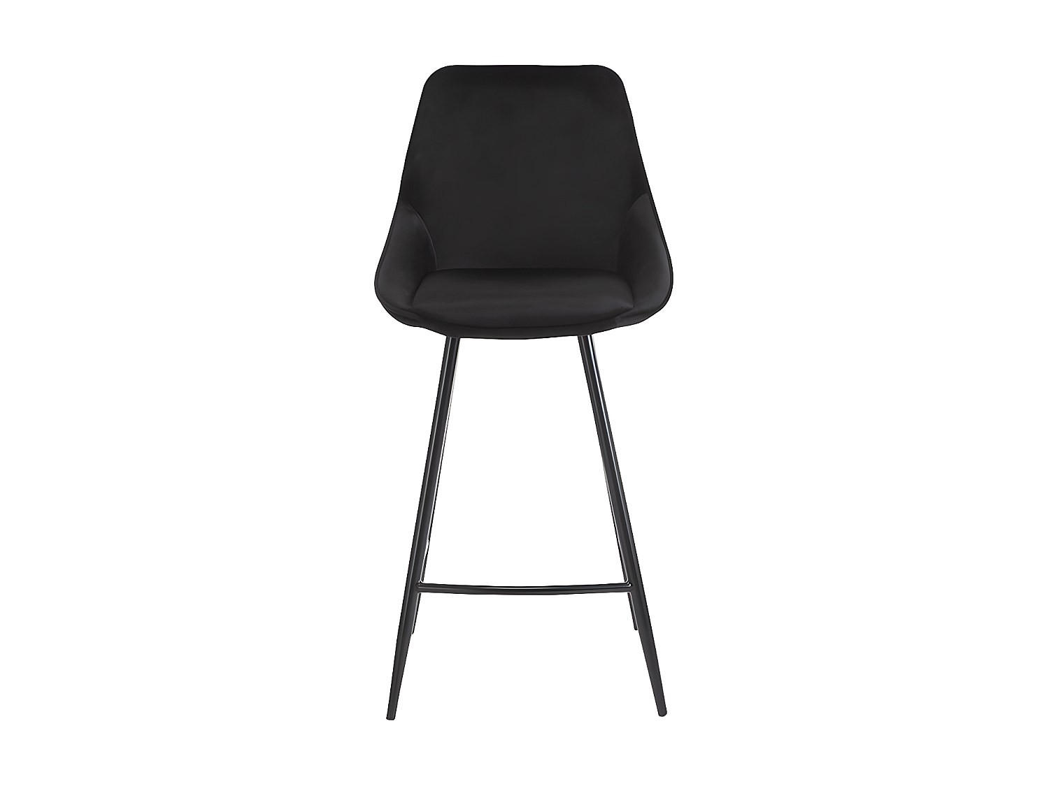 BARHOCKER - 48 cm x 51 cm - Samt, Stoff - Schwarz MASURIE - Schwarz, Textil (48/99/51cm) - Vente-Unique