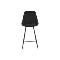 BARHOCKER - 48 cm x 51 cm - Samt, Stoff - Schwarz MASURIE - Schwarz, Textil (48/99/51cm) - Vente-Unique