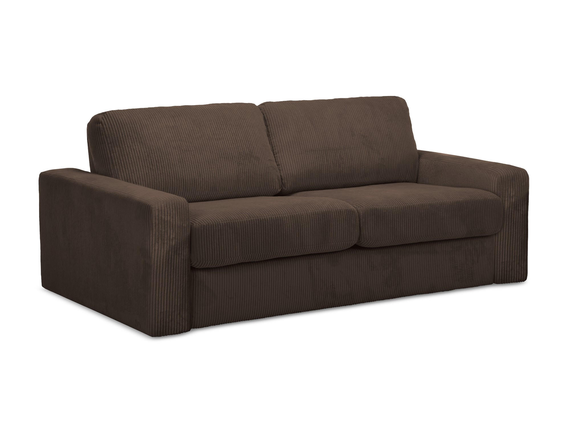 3-SITZER SOFA mit Schlaffunktion Cord Stoff Braun - Schwarz/Braun, Kunststoff/Textil (195/80/100cm) - Makamii