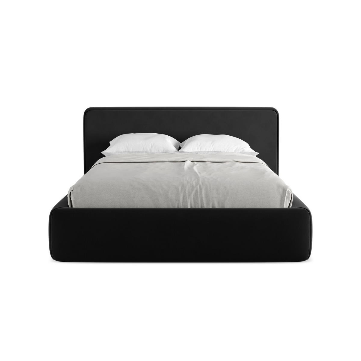 POLSTERBETT mit Bettkasten und Lattenrost 180x225 Schwarz - Schwarz, Kunststoff/Textil (140/200cm) - LaMiaSofa