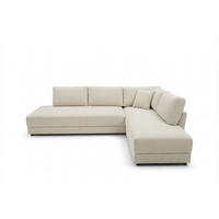 SCHLAFSOFA SADIRA Cremeweiß Flachgewebe - Creme/Schwarz, Kunststoff/Textil (288/89/209cm) - KAWOLA