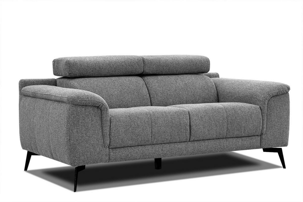 SOFA FIERO 2-Sitzer, grau - Schwarz/Grau, Holzwerkstoff/Textil (170/82/103cm) - Courtois Laville