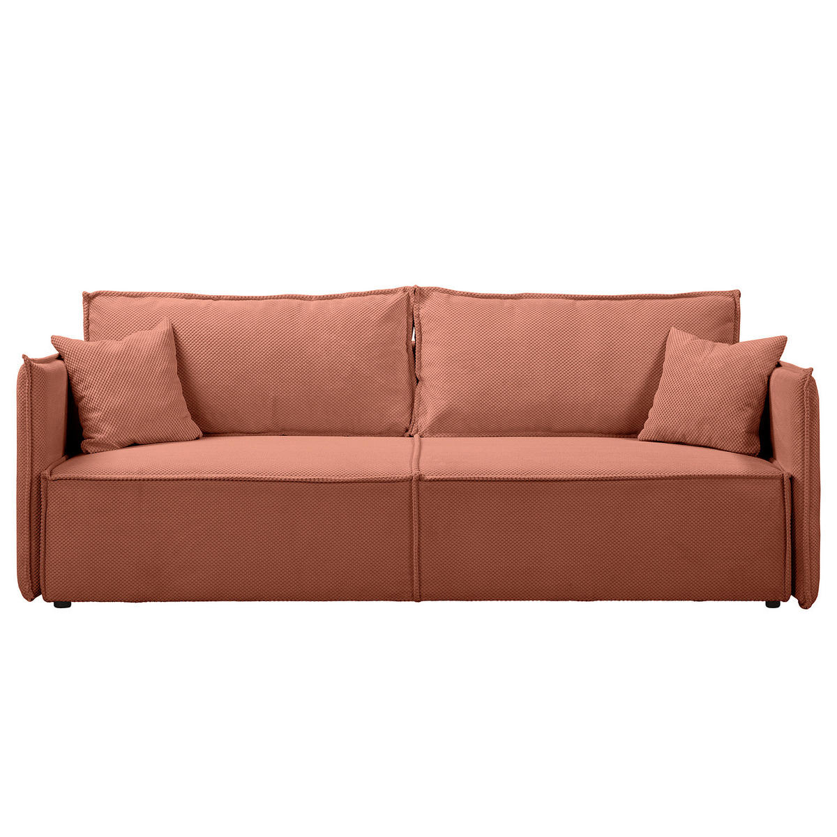SCHLAFSOFA - Schwarz/Altrosa, Kunststoff/Textil (221/70/105cm) - home24