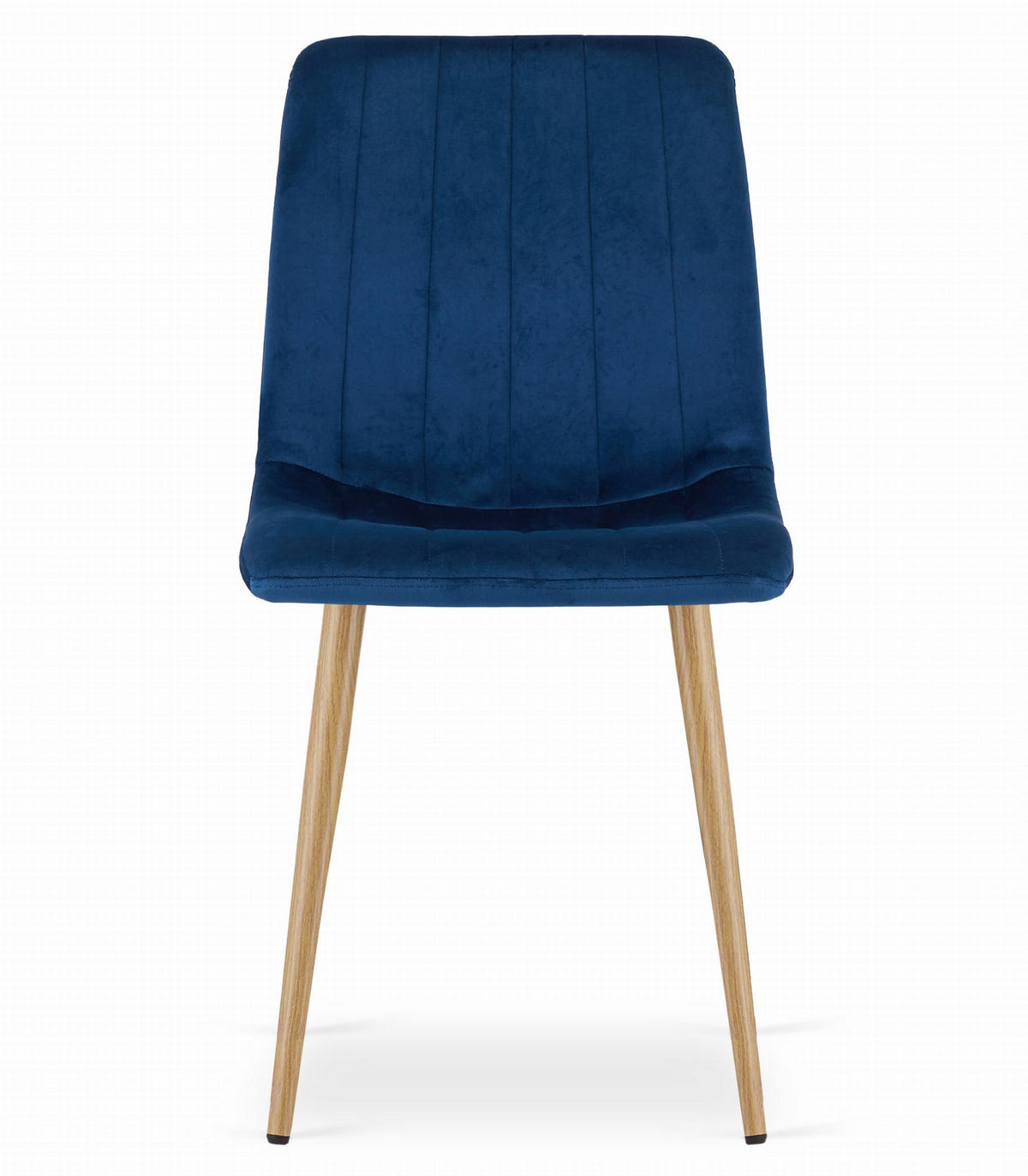 STUHL ORSARA 4-er Set, Blau, Metallbeine in Holzfarbe, mit Samtstoff gepolstert - Blau, Textil/Metall (43/90/51cm) - Komodee