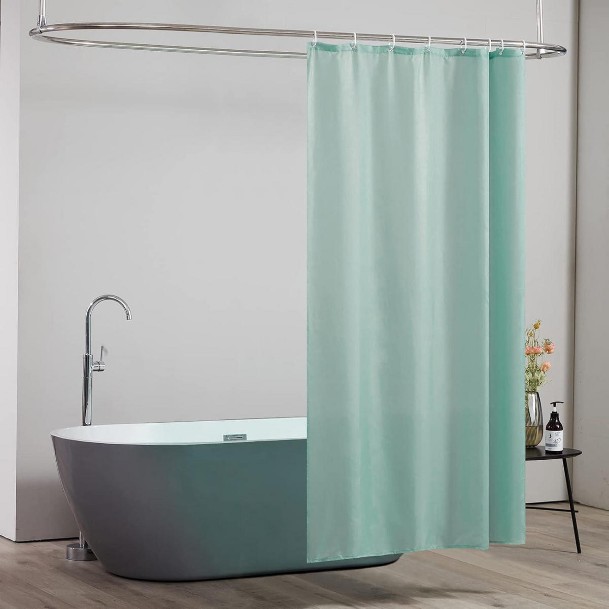 DUSCHVORHANG Textil Minzgrün 120 x 180 cm - Hellgrün, Textil (120/180cm)