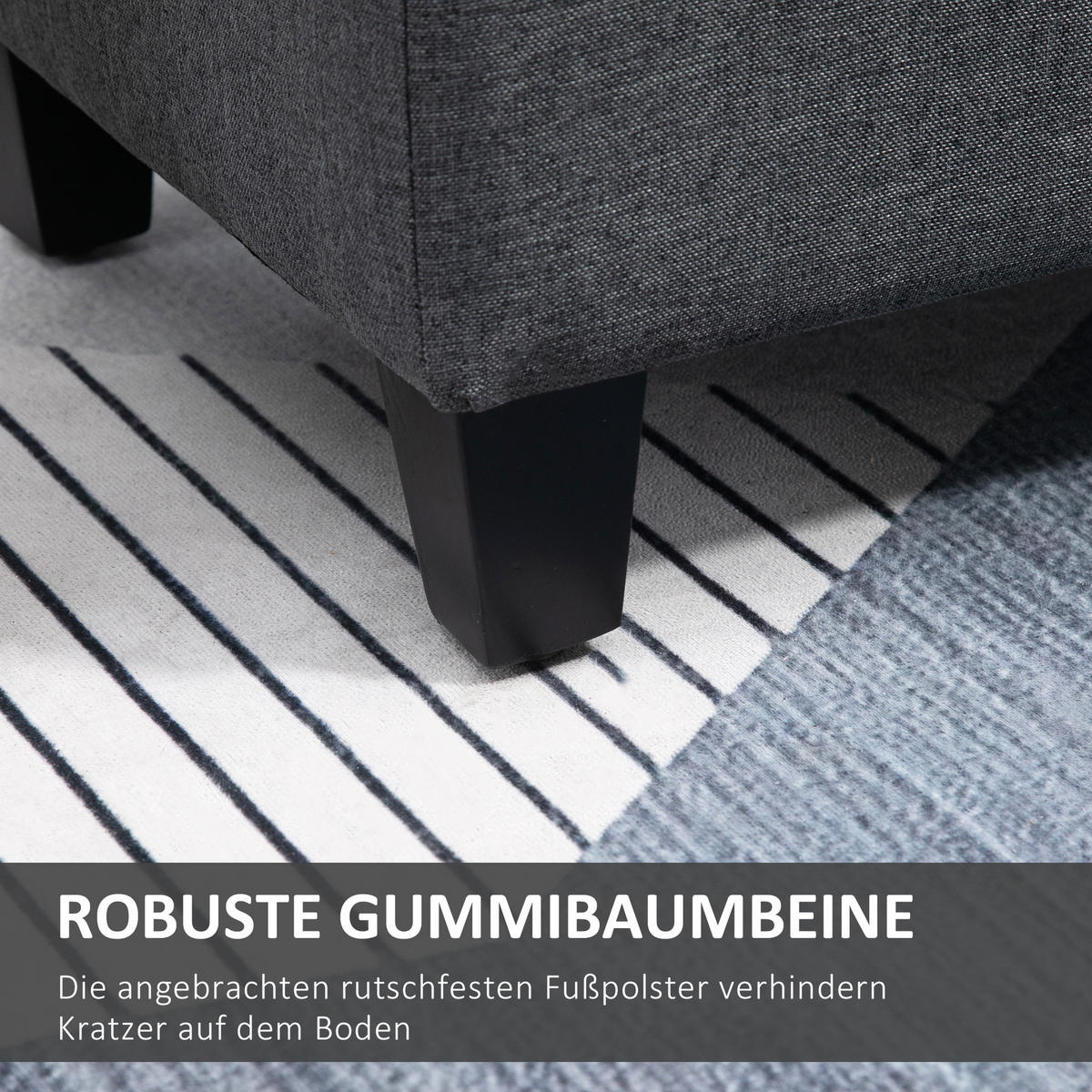 SITZBANK Polsterbank mit Stauraum leinenartiges Polyester holz Dunkelgrau - Dunkelgrau, Kunststoff (40/44/100cm) - HOMCOM