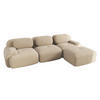 ECKSOFA 3-Sitzer in Premium-Cord Montagefrei & Rutschfest - Beige, Textil (298/178cm) - Urban Meuble