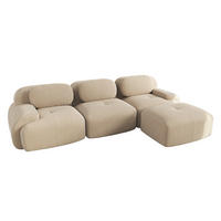 ECKSOFA 3-Sitzer in Premium-Cord Montagefrei & Rutschfest - Beige, Textil (298/178cm) - Urban Meuble