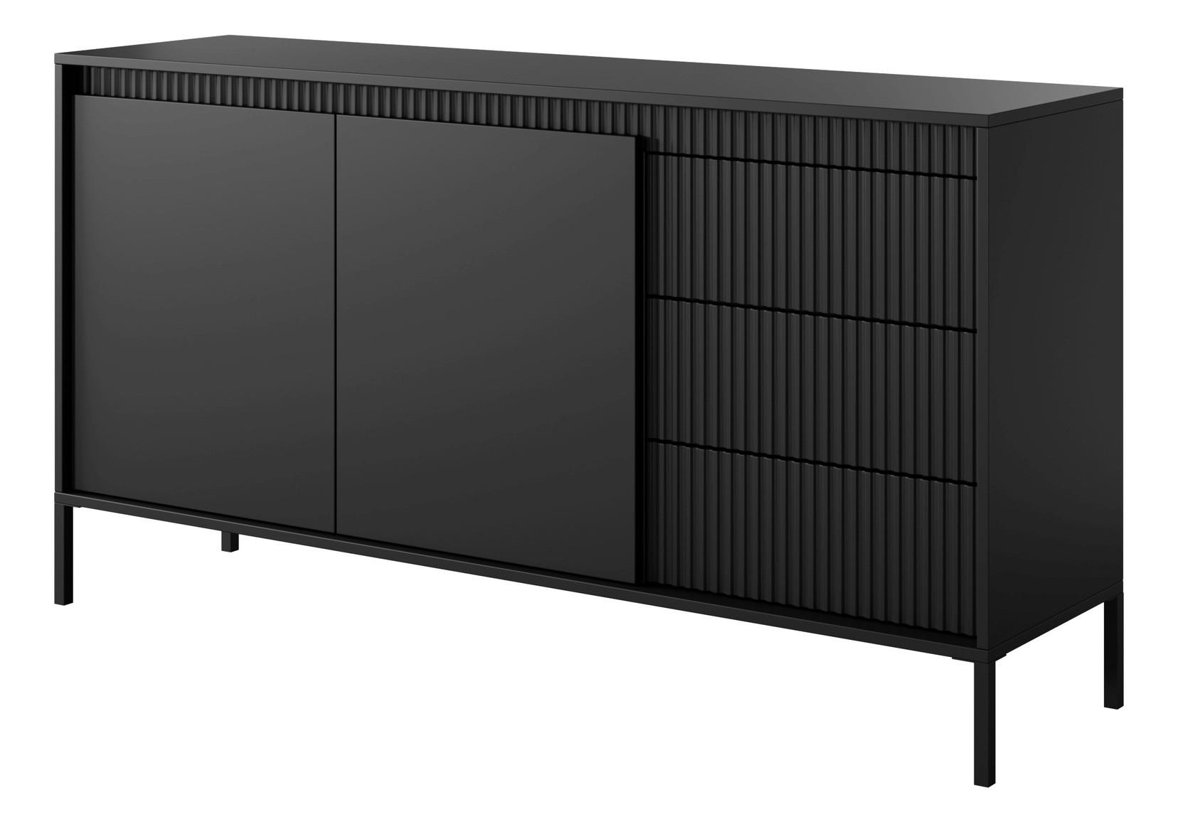 KOMMODE 154 cm Santori mit Schubladen, Schwarz - Schwarz, Holz (154/81/40cm) - Emporius