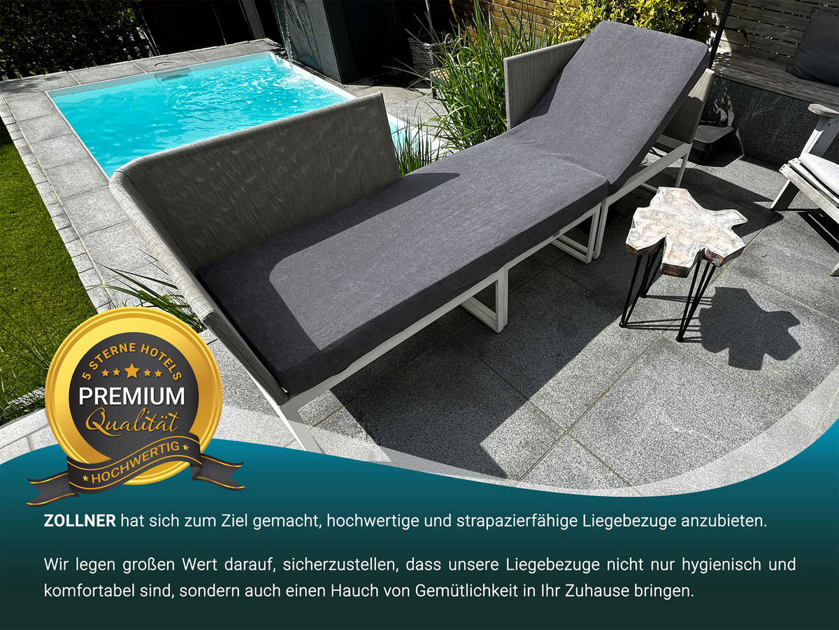 LIEGENBEZUG, 80% Baumwolle, 20% Polyester - Graphitfarben, Naturmaterialien (70/10/200cm) - Zollner