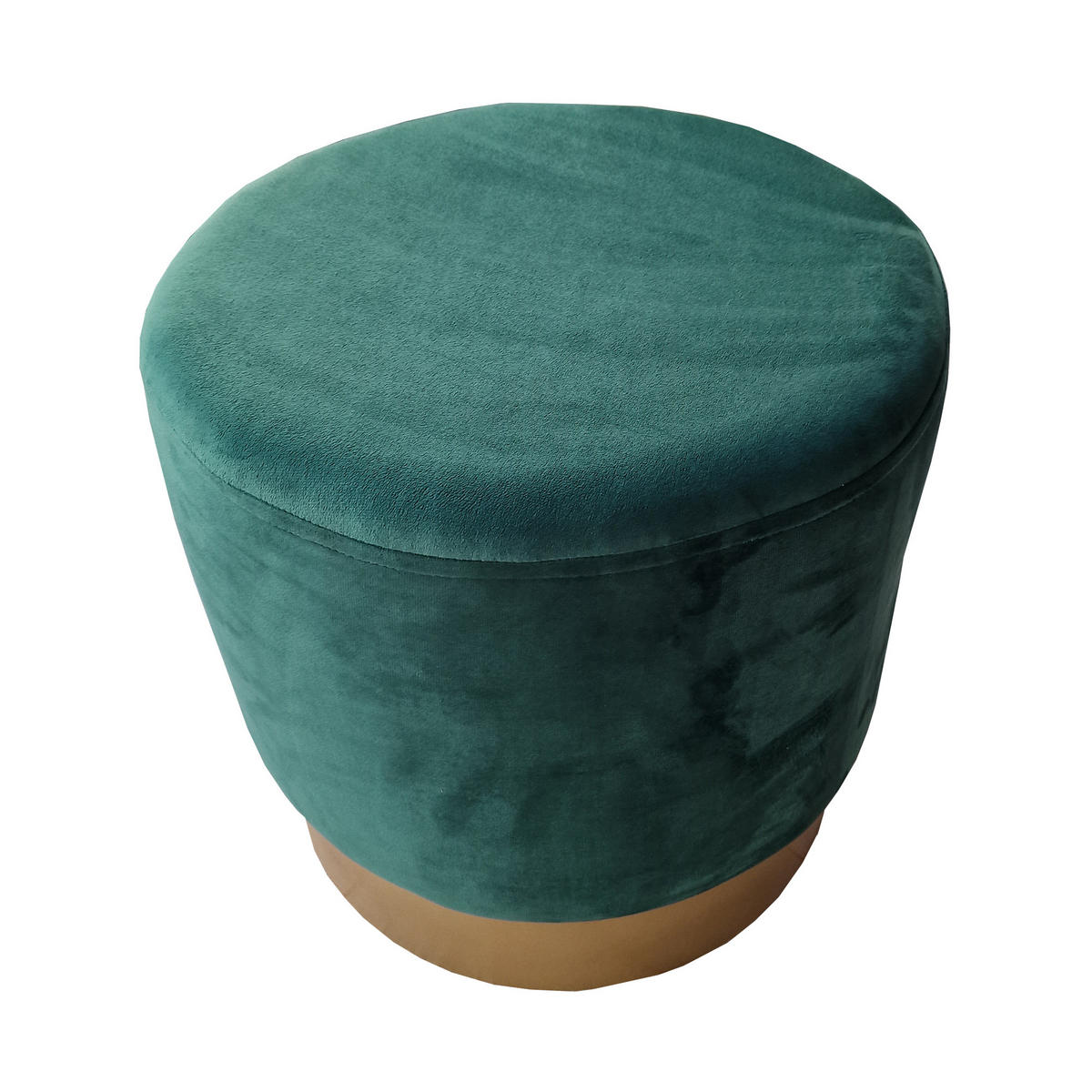SITZHOCKER Larvik - Türkis/Goldfarben, Kunststoff/Metall (40/40/40cm) - [en.casa]