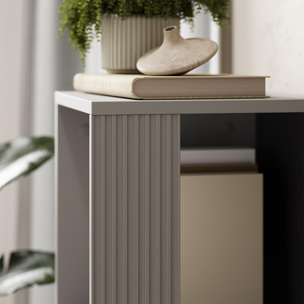 POLICE NA CD Eliza Šedá - šedá, kompozitní dřevo (36/120/36cm) - Vicco