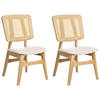 ESSZIMMERSTUHL 2er-Set Hellbeige/Hellbraun Alcova - Hellbraun/Beige, Holz (51/93/54cm) - Beliani