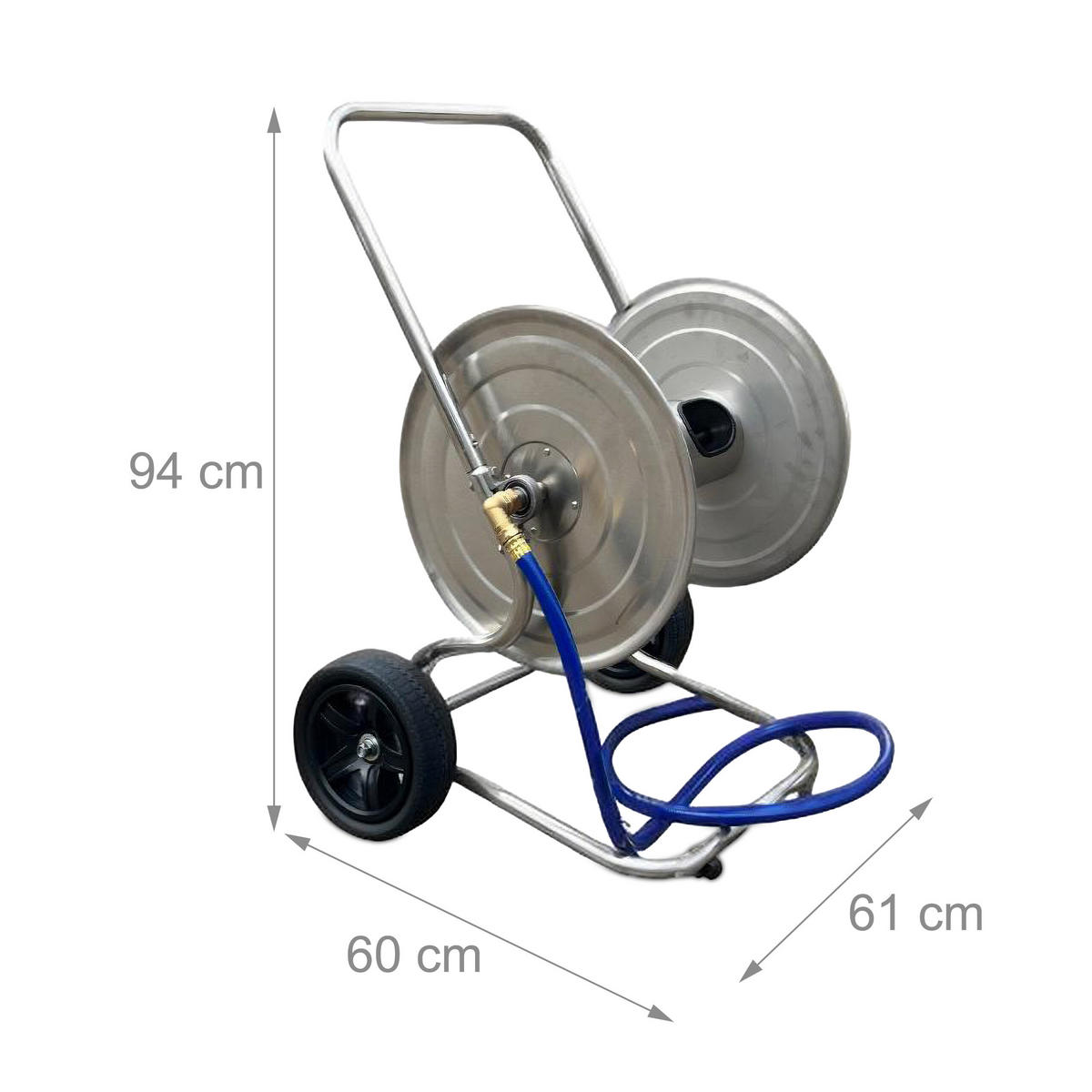 SCHLAUCHWAGEN - Silberfarben, Kunststoff/Metall (61/94/60cm) - Relaxdays