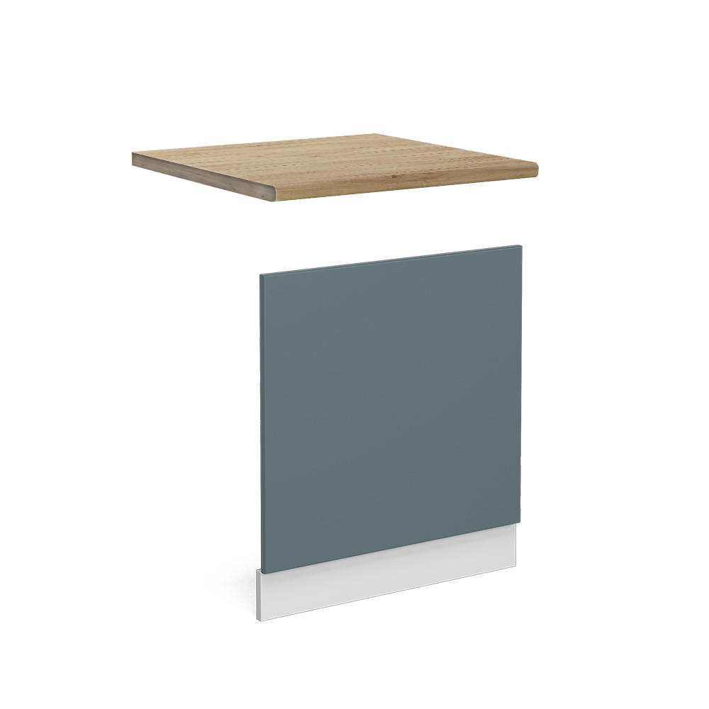 FRONTBLENDE R-Line Blau-Grau 60 cm AP Marmor - Blaugrau/Weiß, Holzwerkstoff (60/57.2/1.6cm) - Vicco