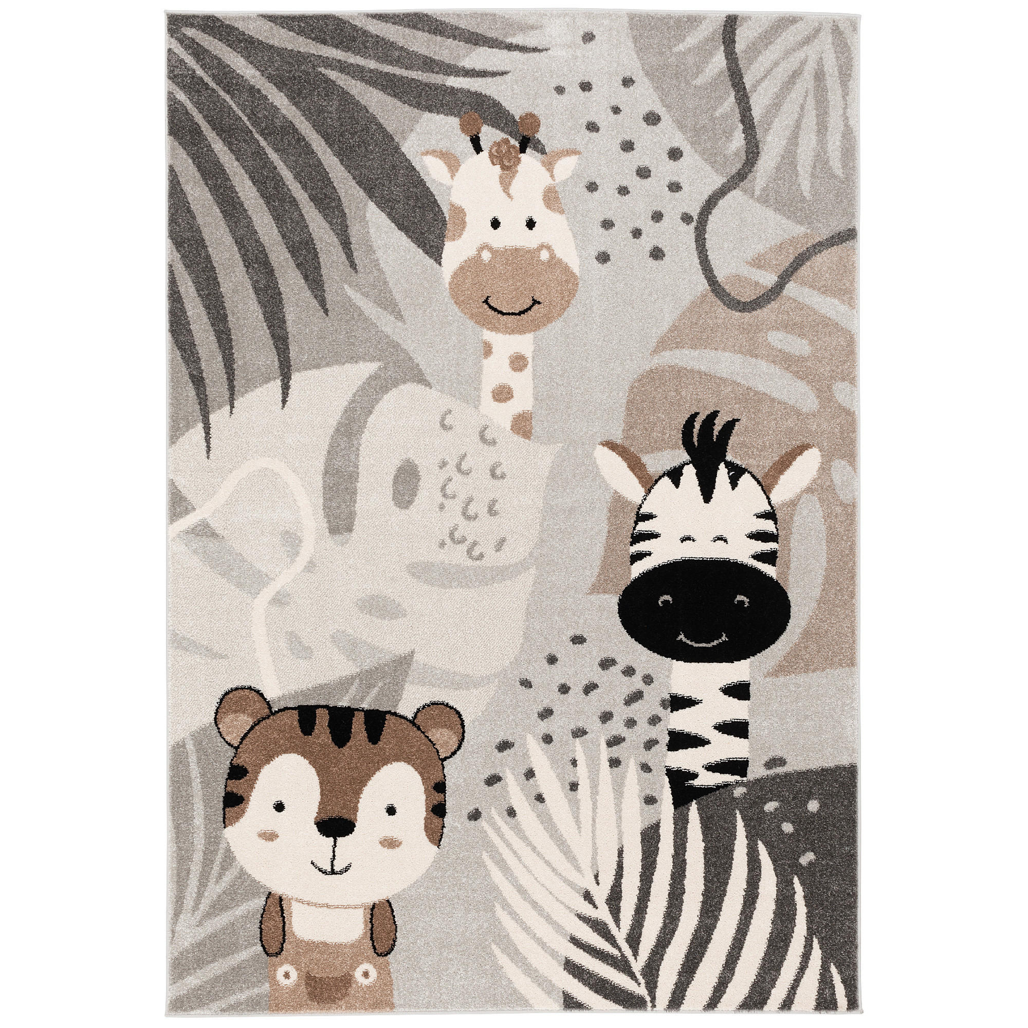 KINDER TEPPICH SOFTSTAR KIDS SAFARI FRIENDS - Grau, Textil (80/150cm) - Pergamon