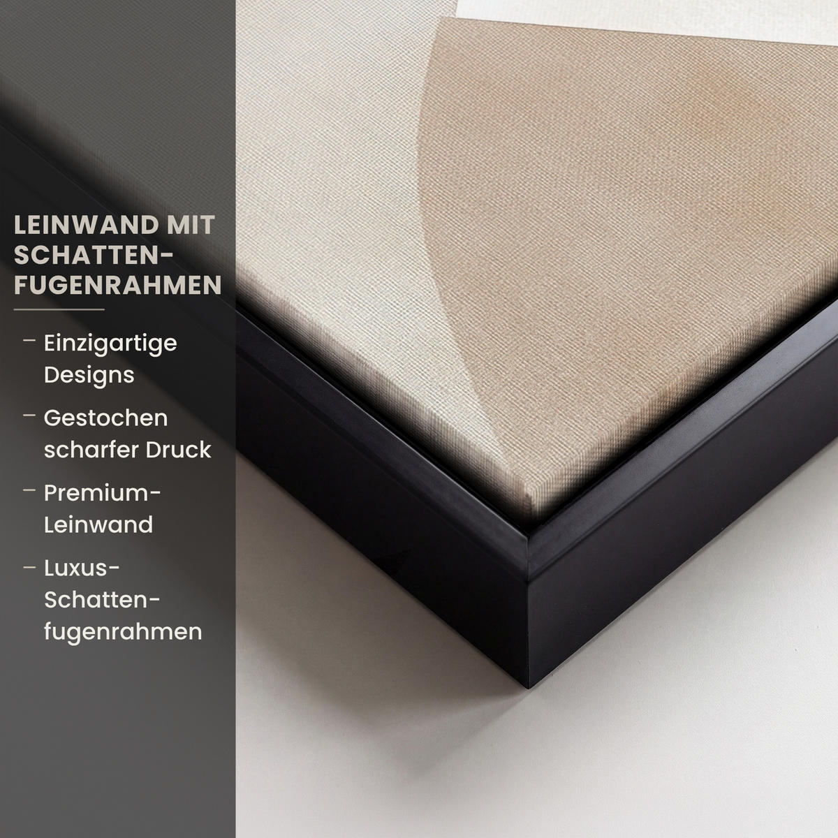 LEINWAND Bilder mit Rahmen - Braun - Japandi - Abstrakt - 30x40 - Sandfarben, Textil (30/40cm) - MuchoWow