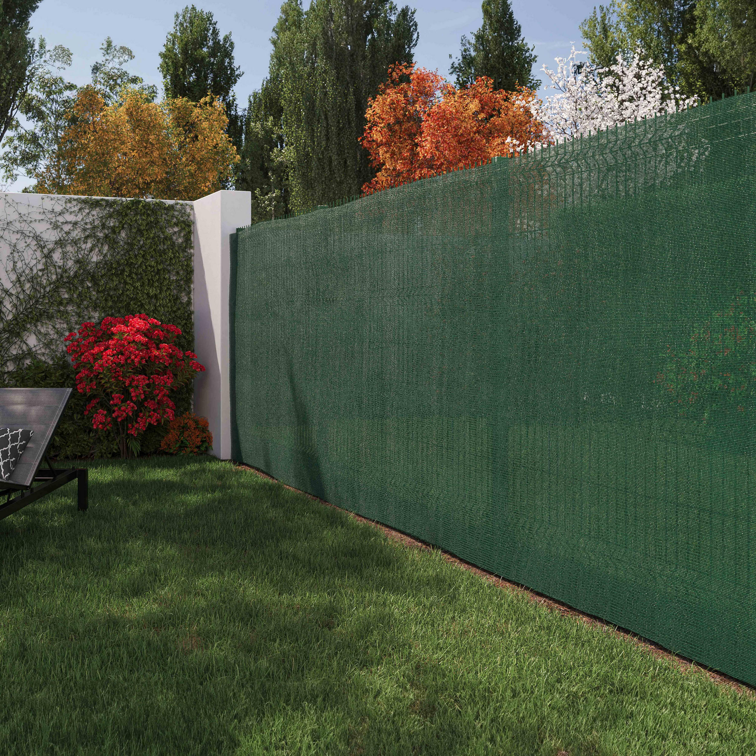 SICHTSCHUTZ 1,80x5m, Bedeckung 85 %, Grün - Grün, Textil (180/180cm) - Oviala