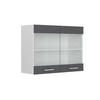 KÜCHENGLASSCHRANK R-Line Anthrazit Hochglanz 80 cm - Schwarz Hochglanz/Anthrazit, Holzwerkstoff (80/60/31cm) - Vicco