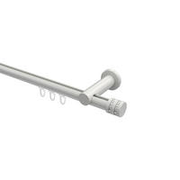 INNENLAUF-GARDINENSTANGEN-SET Platon Estana 280 cm (geteilt in 2 x 140 cm), 1-läufig, 20 mm Ø Weiß - Weiß, Metall (280cm) - INTERDECO