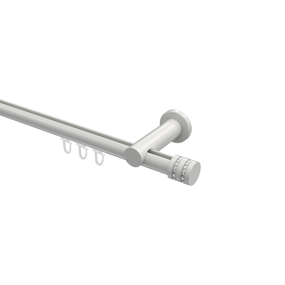 INNENLAUF-GARDINENSTANGEN-SET Platon Estana 280 cm (geteilt in 2 x 140 cm), 1-läufig, 20 mm Ø Weiß - Weiß, Metall (280cm) - INTERDECO