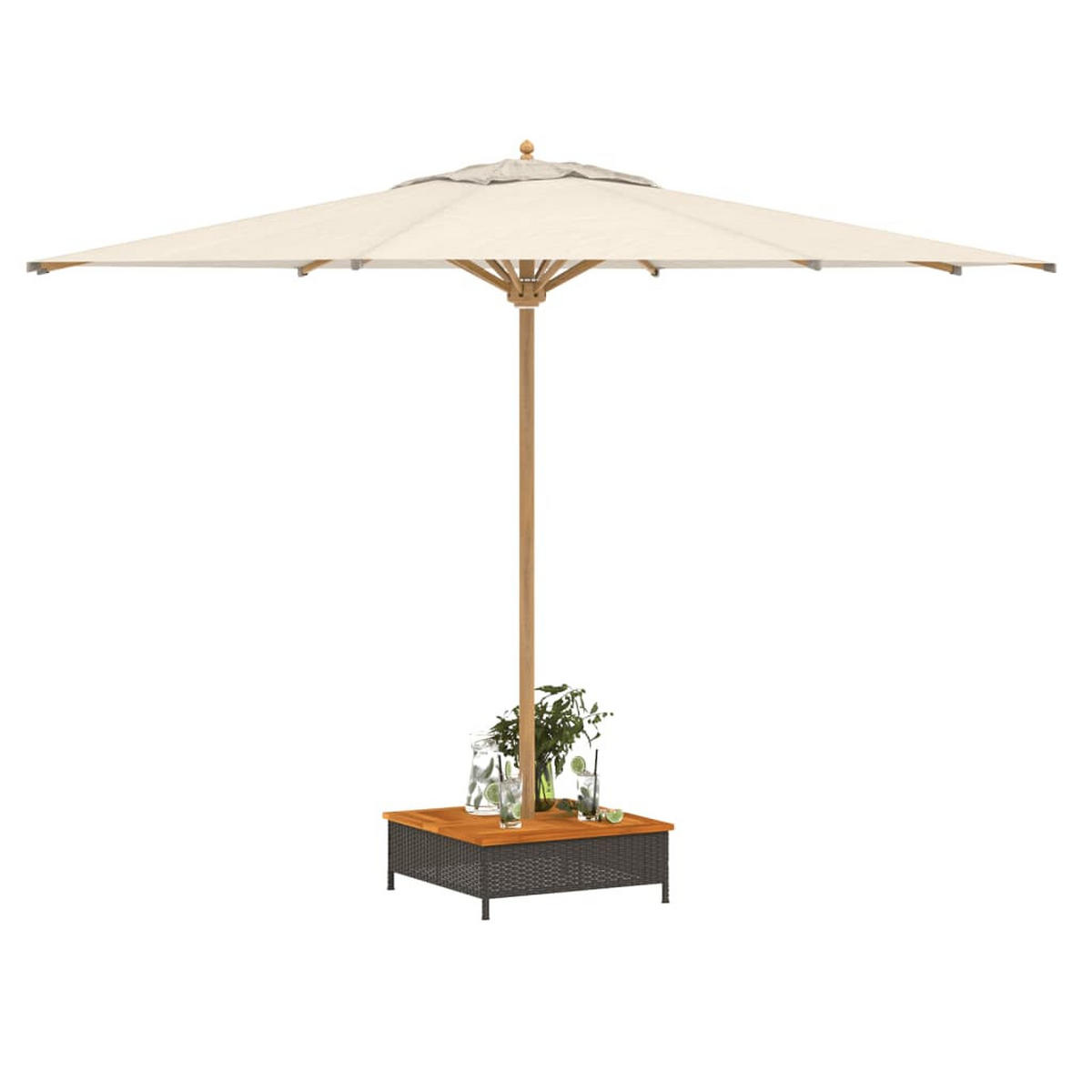 VERKLEIDUNG Für Sonnenschirmständer Schwarz 70/70/25 Cm - Schwarz, Holz (70/70cm) - vidaXL