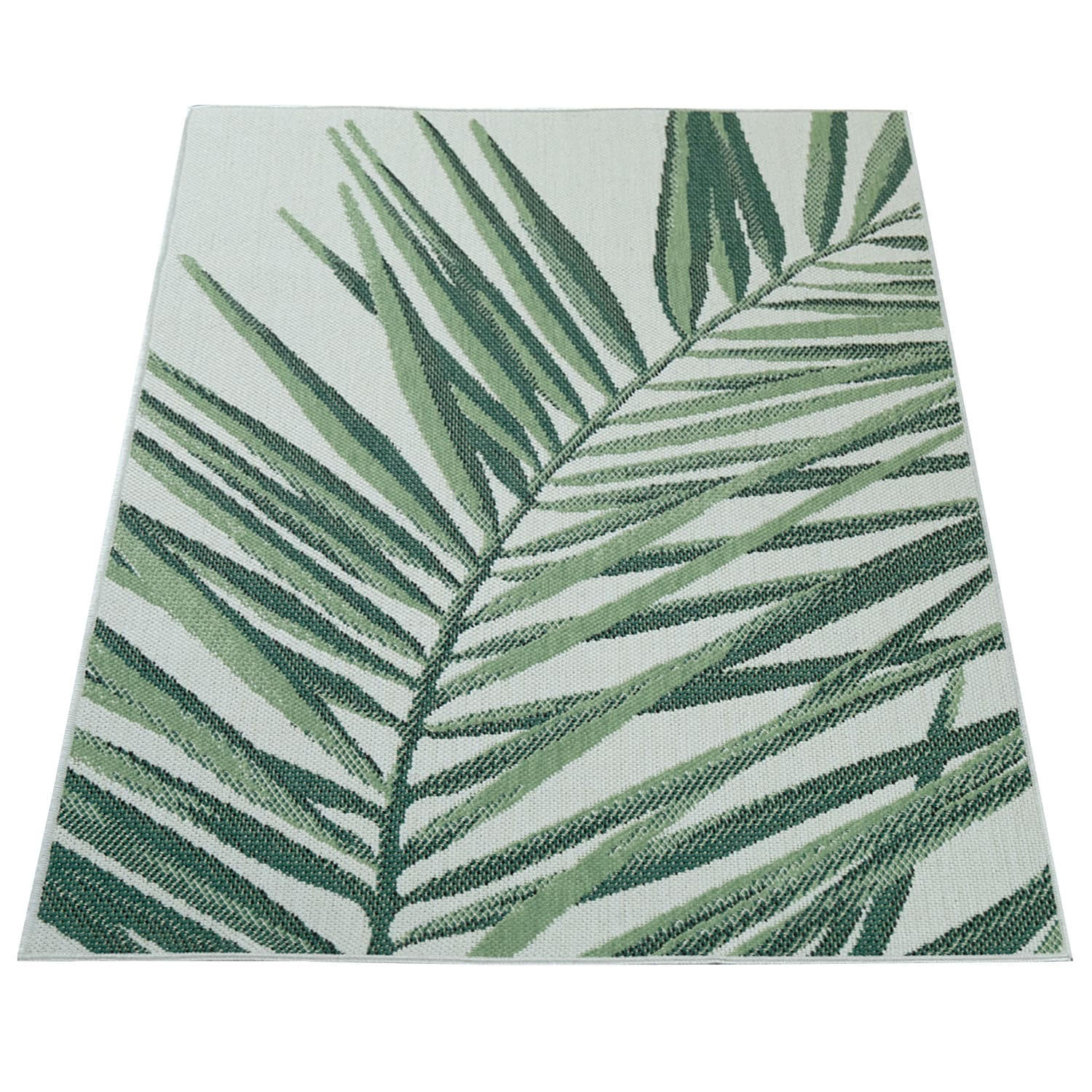 OUTDOOR Teppich Palmen Balkon, Terrasse schmutzabweisend Grün Rechteckig 80x150 - Grün, Textil (80/150cm) - KADIMA DESIGN