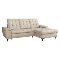 ECKSOFA Crystal, Seite: Rechts - Beige/Schwarz, Holz/Textil (260/182cm) - MIRJAN24