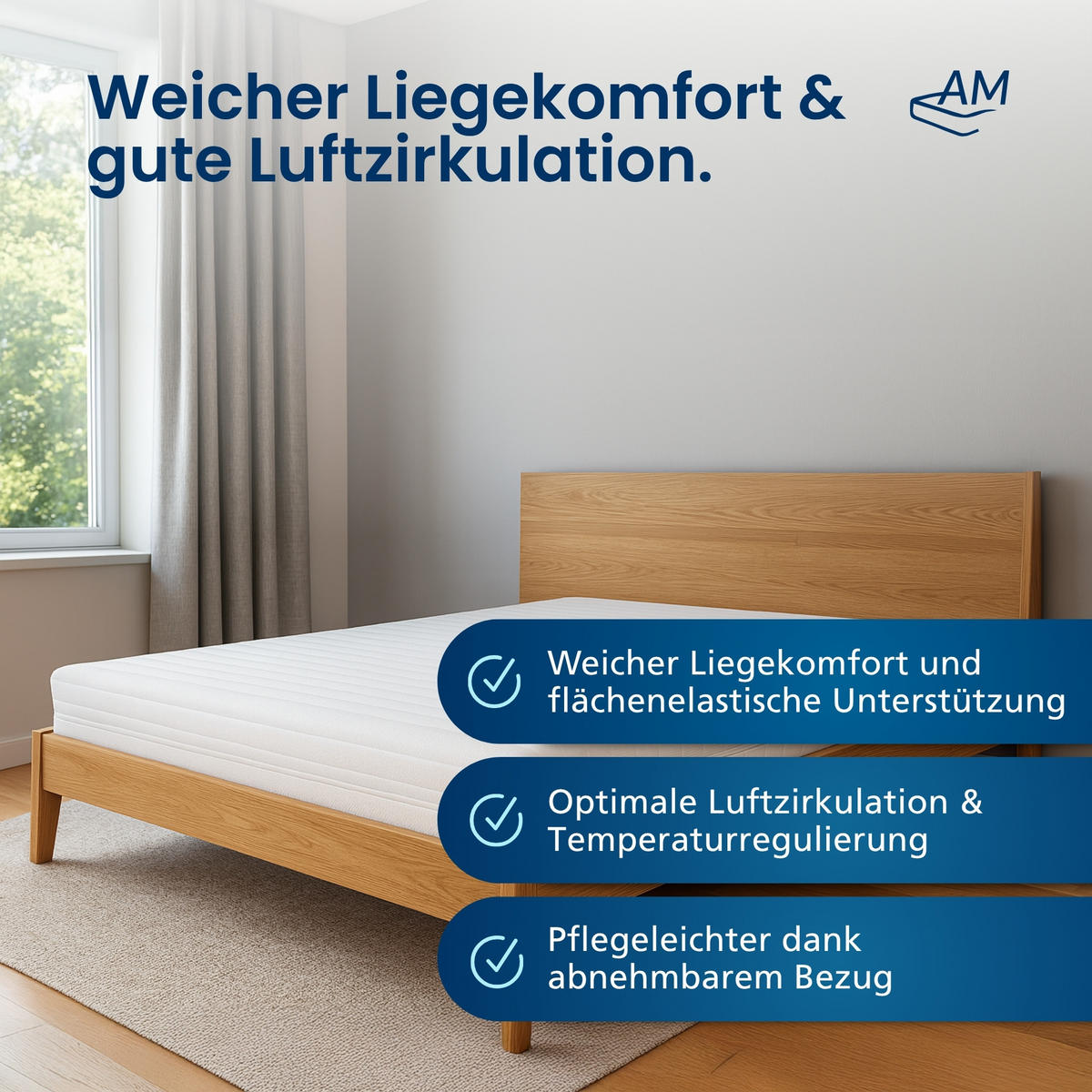 BONELLFEDERKERNMATRATZE 100/200 cm - Weiß, Textil (100/200cm) - AM Qualitätsmatratzen