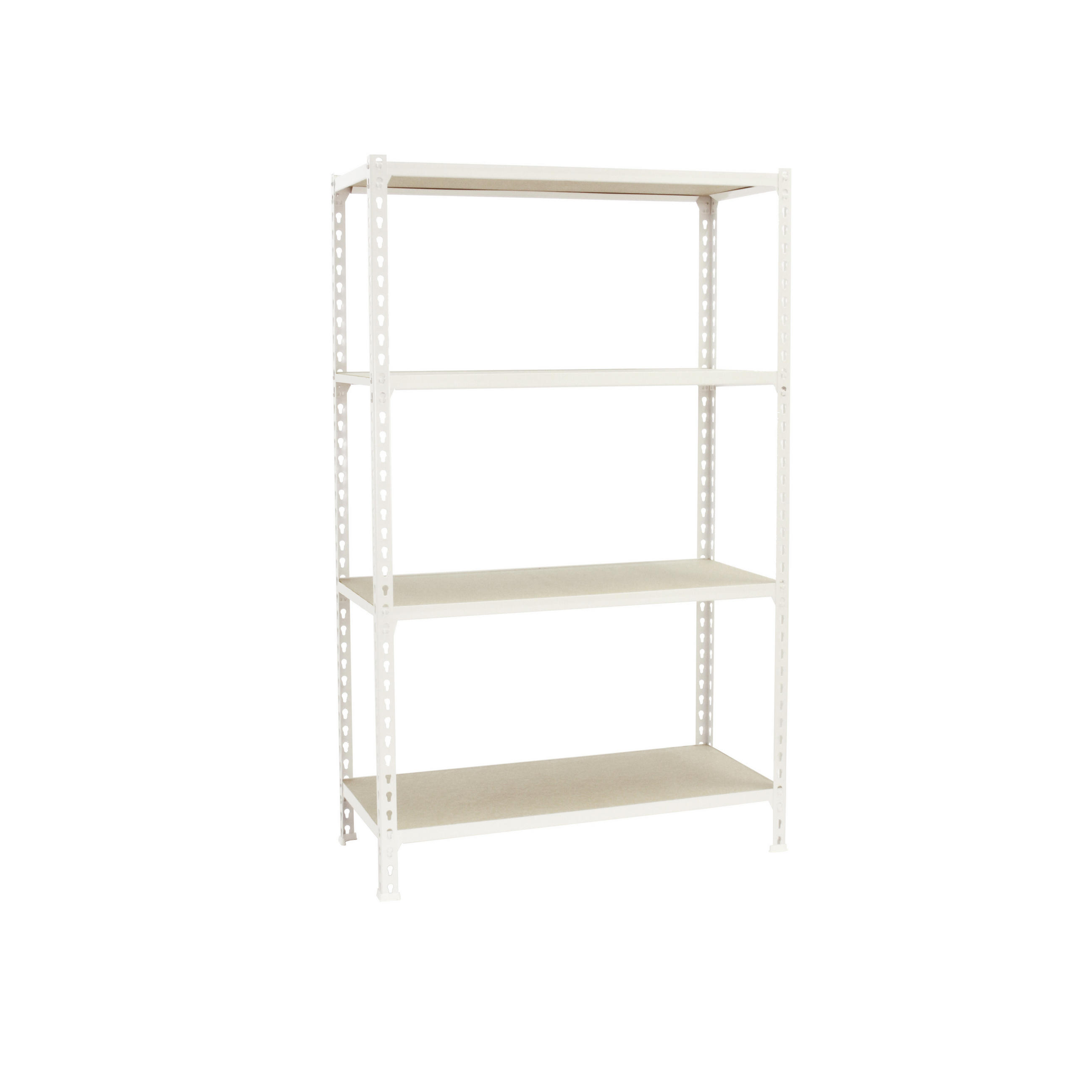 SCHWERLASTREGAL Mid Muli HxBxT 150 x 120 x 50 cm 4 Fachböden Fachlast 200 kg Weiß - Weiß, Metall (120/150/50cm) - PROREGAL