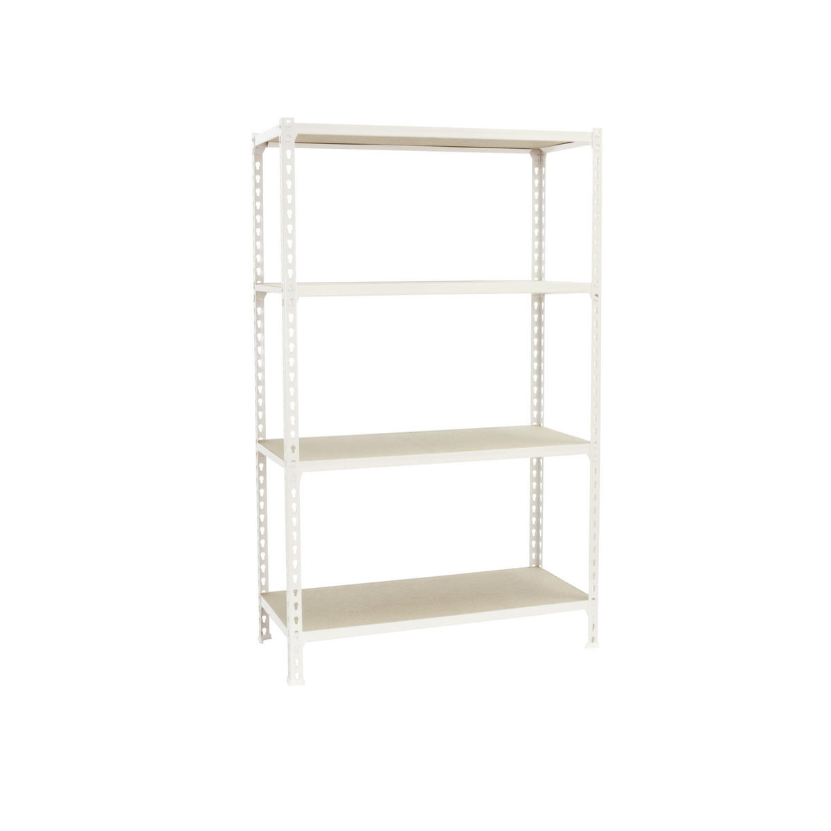 SCHWERLASTREGAL Mid Muli HxBxT 150 x 120 x 30 cm 4 Fachböden Fachlast 200 kg Weiß - Weiß, Metall (120/150/30cm) - PROREGAL