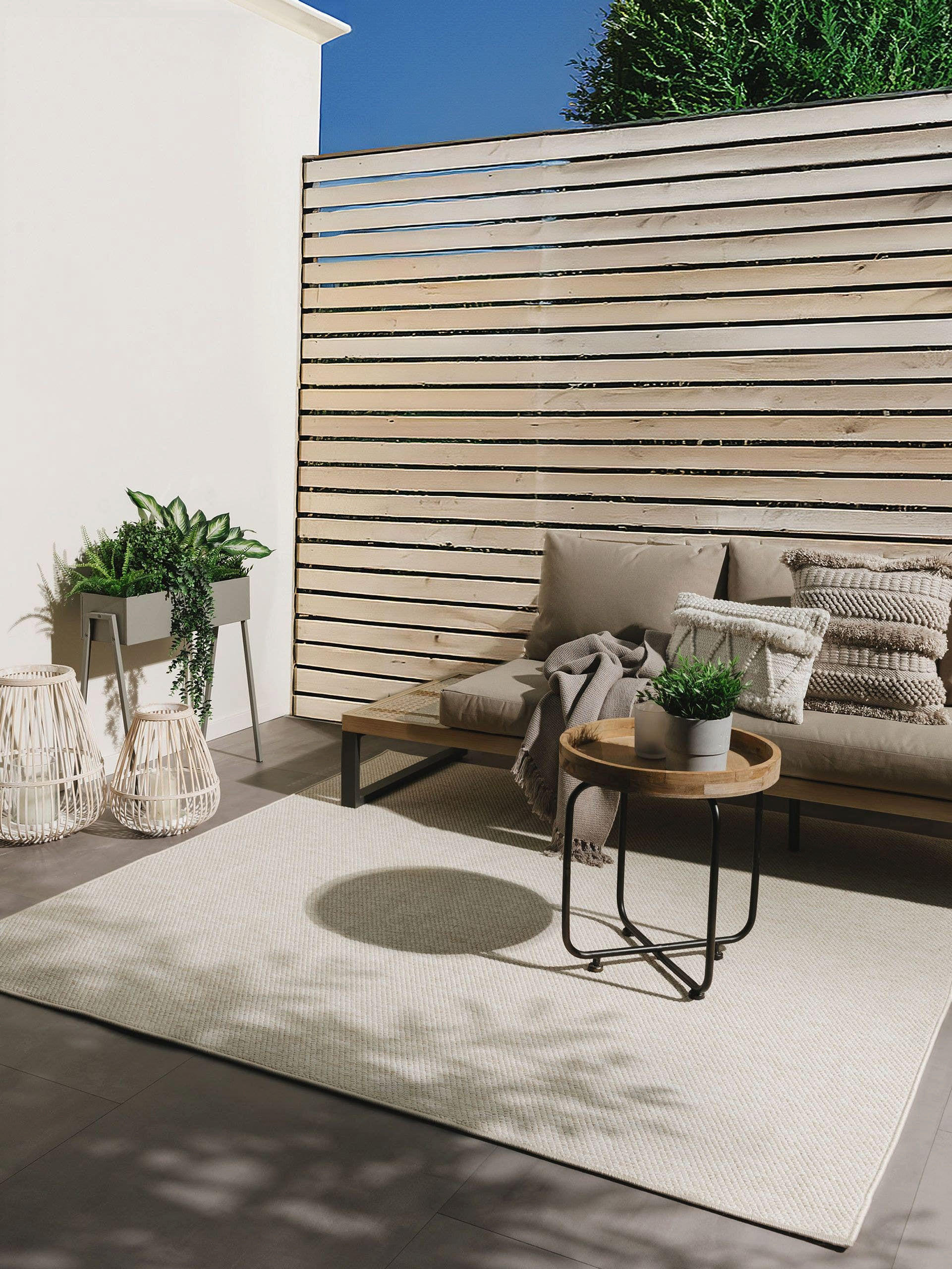 OUTDOORTEPPICH Iowa Cream 300x300 cm - Creme, Kunststoff (300/300cm) - benuta