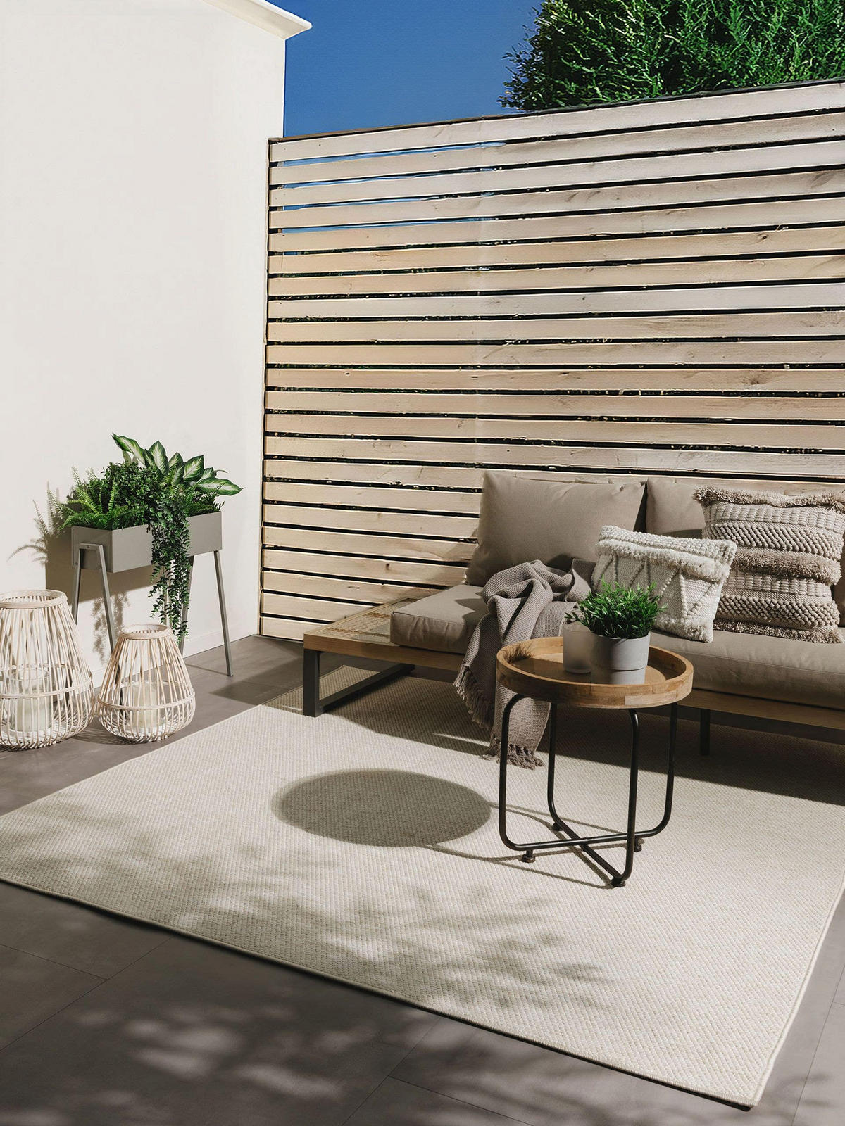 OUTDOORTEPPICH Iowa Cream 300x300 cm - Creme, Kunststoff (300/300cm) - benuta