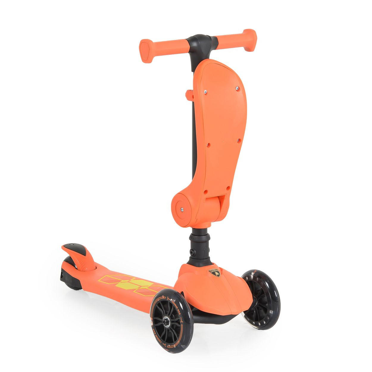 KINDERROLLER 2 in 1 Lamborghini orange Laufrad, Lenkerhöhe verstellbar, klappbar - Orange, Kunststoff (57/26/52cm) - Moni