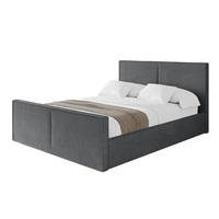 POLSTERBETT mit Bettkasten, Fußteil und Lattenrost, Boxbett mit Matratze H3/H4 - VANTO-Z 120x200 Dunkelgrau - Anthrazit, Holzwerkstoff/Textil (120/200cm) - ALTDECOR