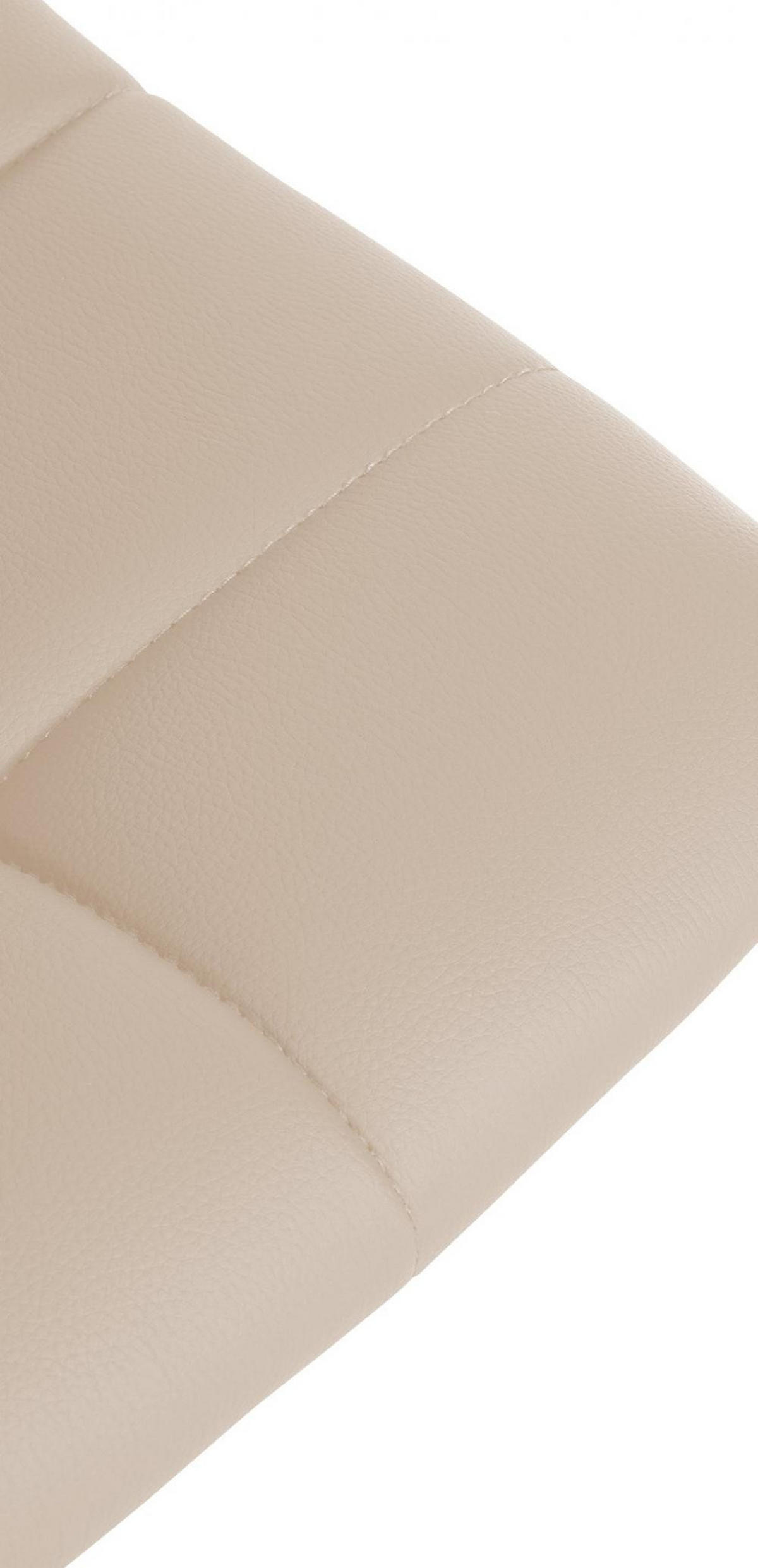 BARHOCKER 2er Set Lederlook creme - Chromfarben/Creme, Textil/Metall (43/87/46.5cm) - CLP