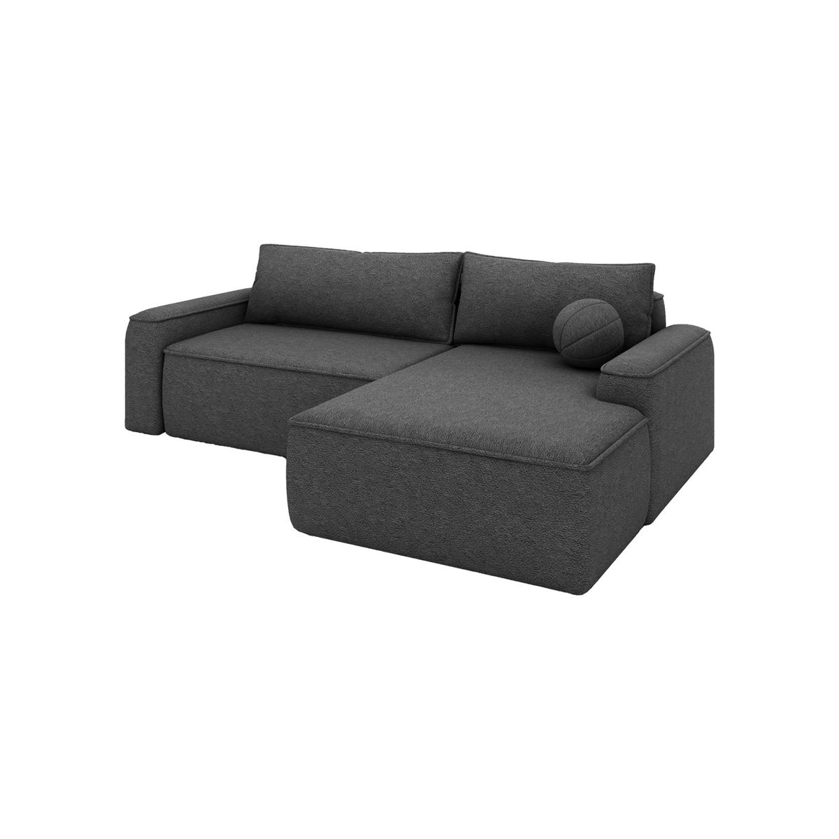 ECKSOFA OTATTI mit Schlaffunktion, Graphit - Dunkelgrau, Textil (245/160cm) - Fedve