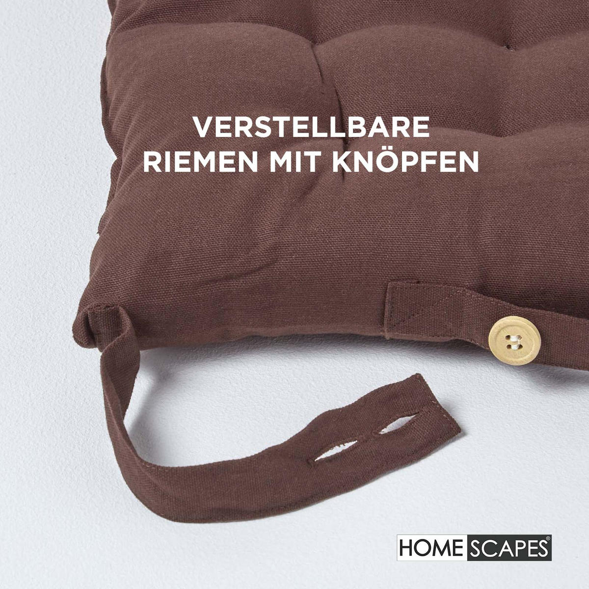 STUHLKISSEN 6er-Set braun 40/40/6,5 cm - Braun, Textil (40/40/6.5cm) - Homescapes