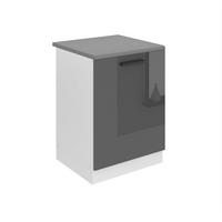 SPÜLENUNTERSCHRANK 60 cm SDZ mit Arbeitsplatte, mit 1 Tür, Silber Hochglanz - Grau, Holz (60/85/51.6cm) - B BELINI GROUP