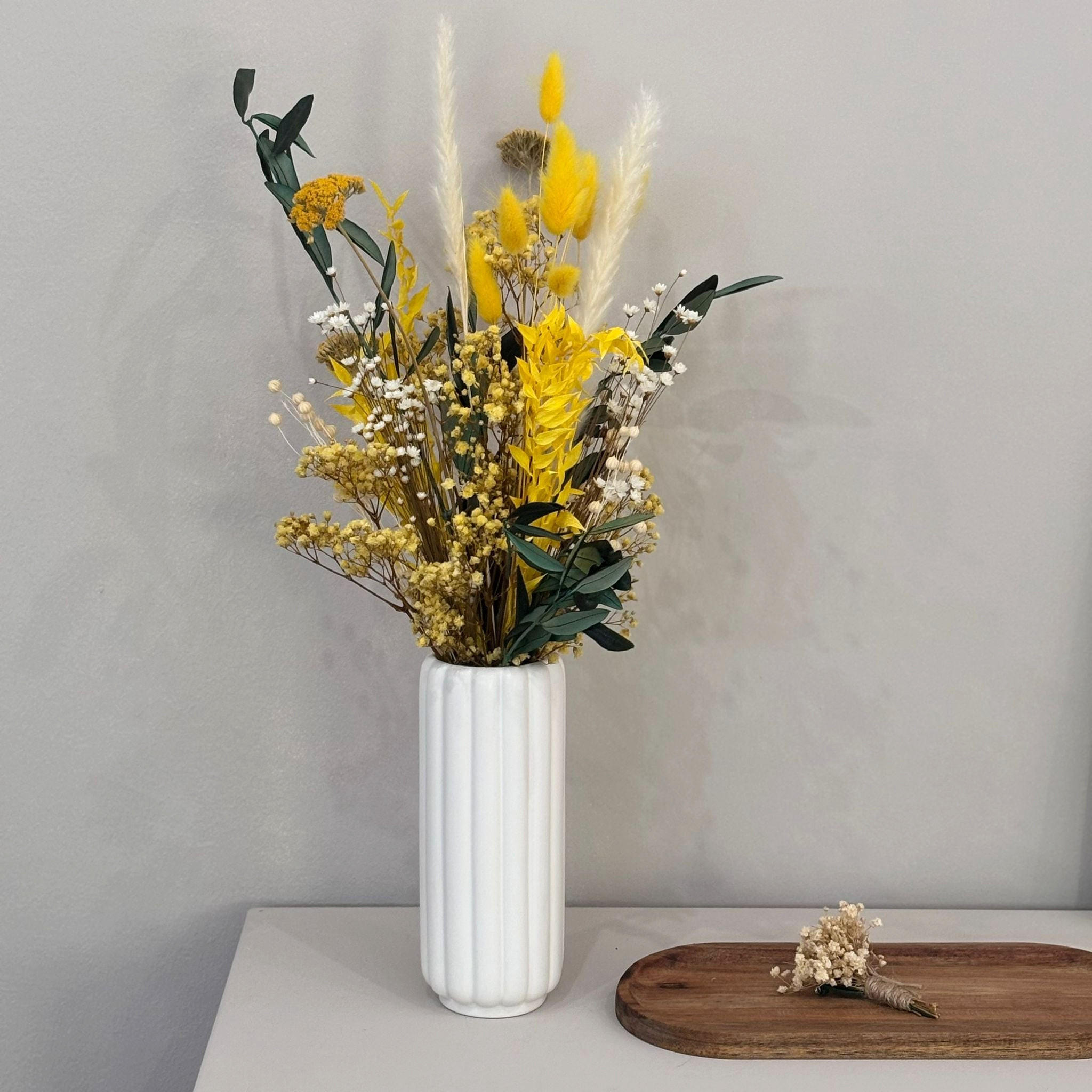 TROCKENBLUMEN Strauß Sunrise - Gelb, Naturmaterialien (40cm) - Lykke & You