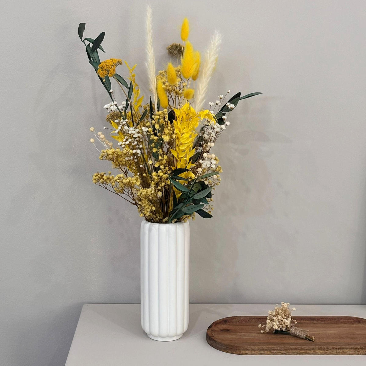 TROCKENBLUMEN Strauß Sunrise - Gelb, Naturmaterialien (40cm) - Lykke & You