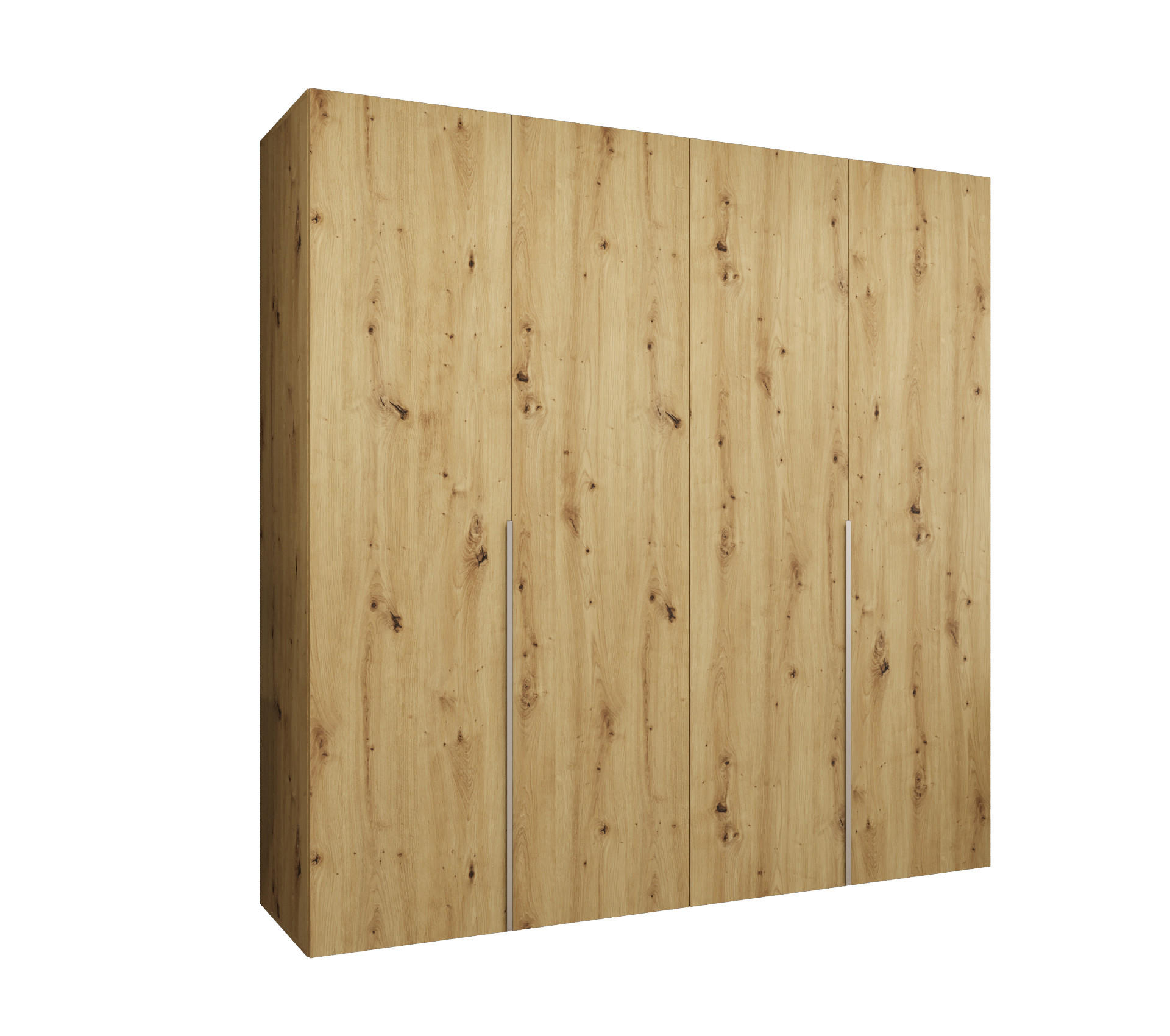 Abiks Möbel Drehtürenschrank Eiche Artisan, Kaschmir 200x202x52 cm