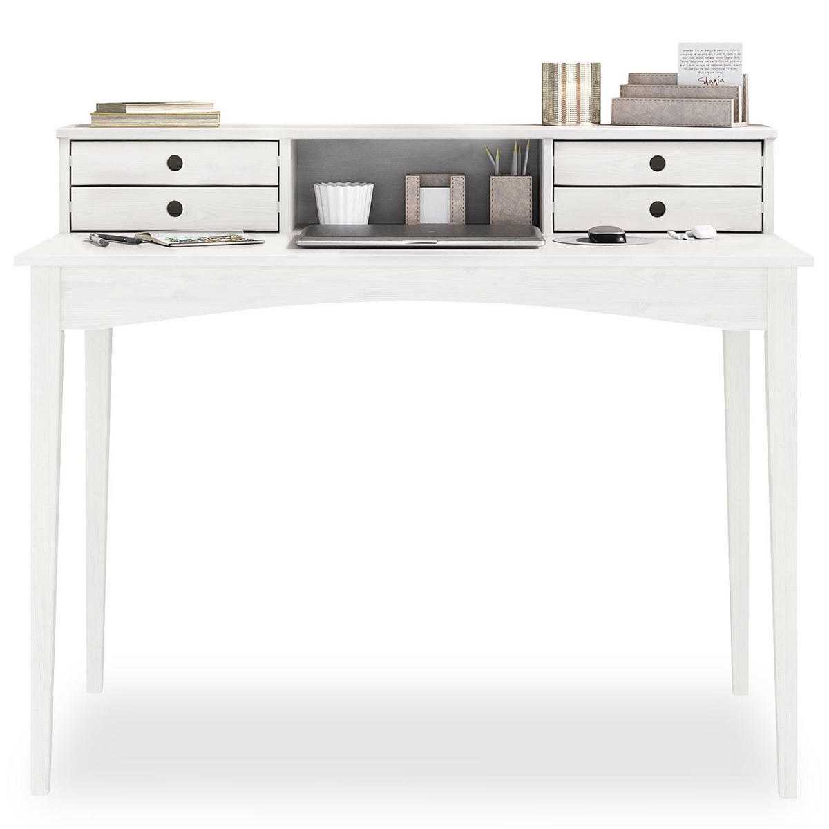 SCHREIBTISCH MILANO weiß - Weiß, Holz (54/110/91cm) - IDIMEX