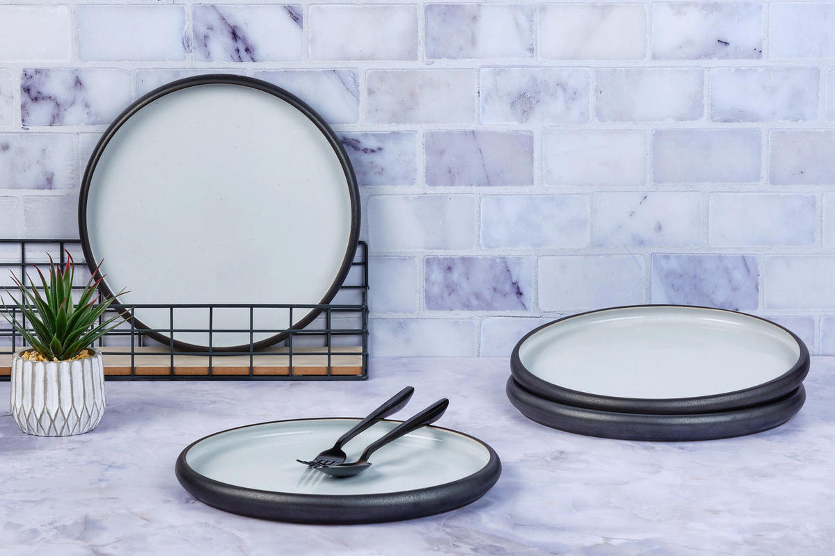 TELLER Gourmet Ø28cm - 4er-Set - Onyx - Schwarz, Keramik (28cm) - Björn