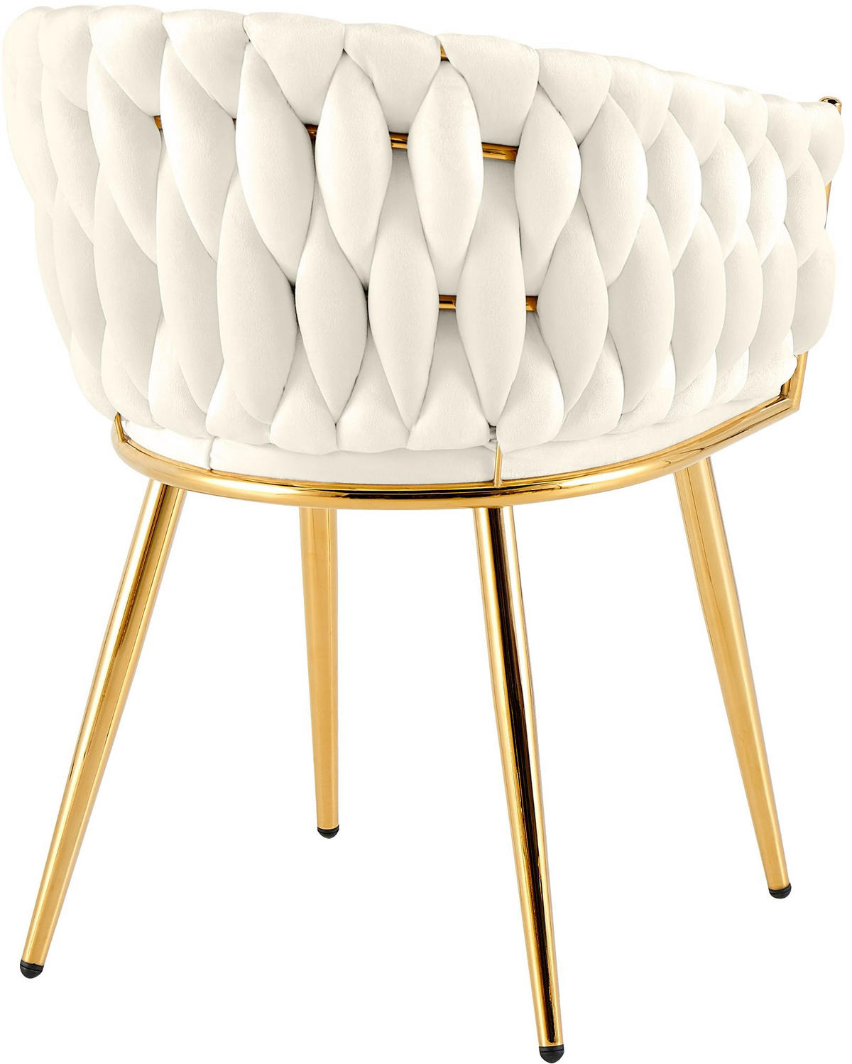 ARMLEHNENSTUHL Samt Creme - Goldfarben/Creme, Textil/Metall (58/80/57cm) - CLP