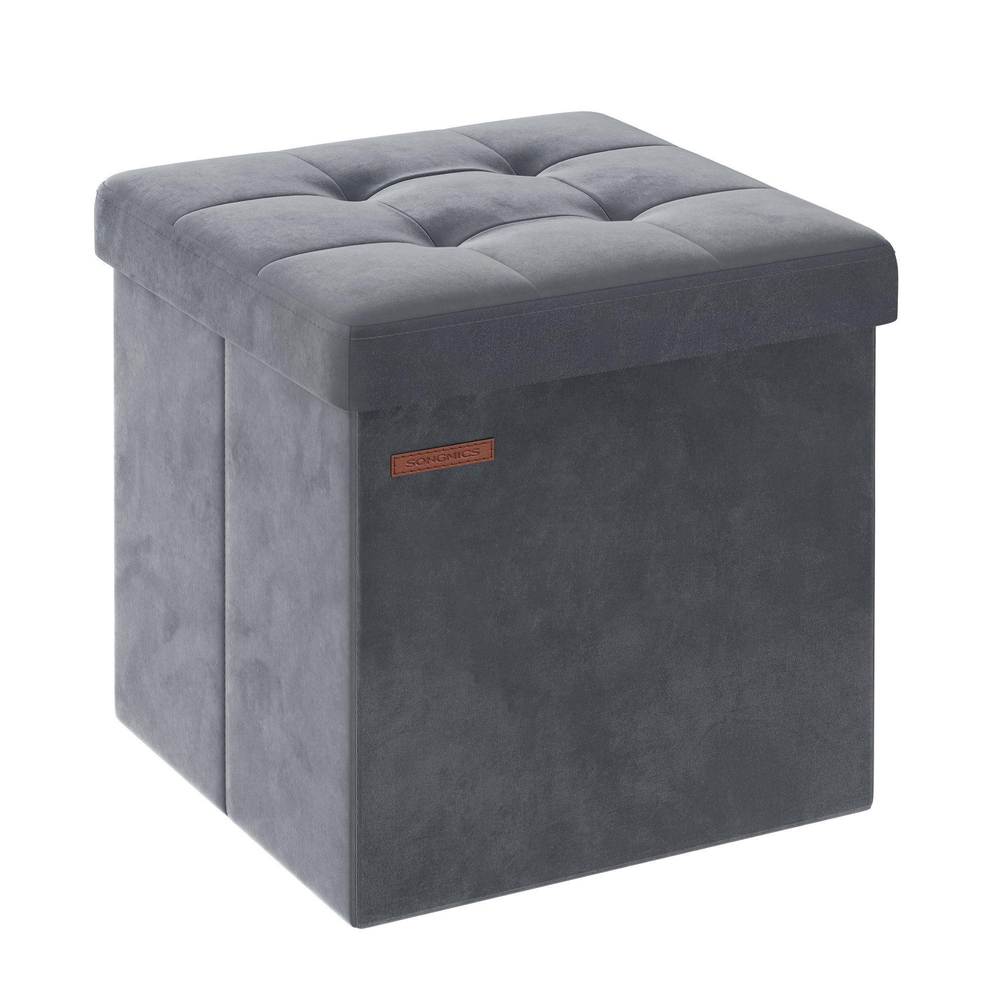 SITZHOCKER Monica - Grau, Textil (38/38/38cm) - SONGMICS